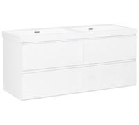 Mobiletto pensile con lavabo in legno MDF 2 cassetti 120 x 46 cm Grigio Cardiel