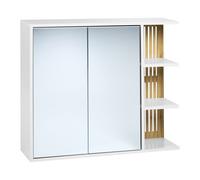 Mobiletto per bagno MDF con scaffali in bambù bianco e legno chiaro Nubes