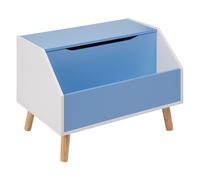 Mobiletto per bambini in MDF con gambe in legno di gomma con ripiano blu Casper