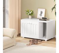 Mobiletto per gatti, mobiletto per lettiera, 80 x 48 x 51 cm, cuccia per gatti con porta e divisorio separato, design moderno, robusto mobiletto per gatti con piedini, bianco Informazioni su questo ar