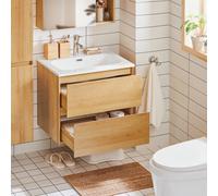 Mobiletto per lavabo con base in ceramica, arredo bagno naturale per la casa, organizer per il bagno, accessori da bagno estivi Noi prendiamo parte alle procedure OSS. Tutte le fatture vengono emesse