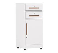 Mobiletto per ufficio Classificatore a 2 cassetti, classificatore verticale in acciaio metallico con serratura, for carta A4, legale e da lettera for ufficio domestico Archiviatore verticale(White)