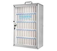 Mobiletto Porta cellulari in Lega di Alluminio con 36 Scomparti, Ideale per conferenze aziendali e per riporre cellulari da Portare Sempre con sé (Argento, 60 Scomparti)