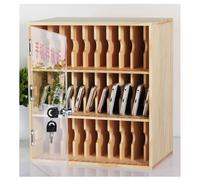 Mobiletto Portacellulare In Legno Con Serratura, Organizzatore Mobile Con Anta In Acrilico Trasparente, Armadietti Portacellulare Da Parete, Per Studenti, Dipendenti E Uffici(40Slots-309x190x429mm)