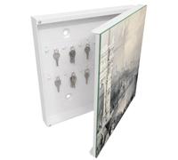 Mobiletto Portachiavi 30x30 cm | Bianco | A Destra | Montaggio a Parete