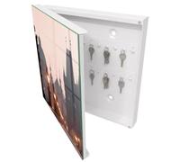 Mobiletto Portachiavi 30x30 cm | Bianco | A Sinistra | Montaggio a Parete | Ponte storico | Frontale Decorativo in Vetro Temperato | per Uffici | in Metallo | Tasselli e Viti Inclusi