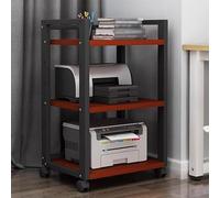 Mobiletto portaoggetti AV in Legno a Tre Ripiani con Ruote, Supporto per Amplificatore, Rack per Console di Gioco, Rack per Dvd ad Alta fedeltà, Supporto per Giradischi, Adatto per Soggiorno