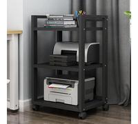 Mobiletto portaoggetti AV in Legno a Tre Ripiani con Ruote, Supporto per Amplificatore, Rack per Console di Gioco, Rack per Dvd ad Alta fedeltà, Supporto per Giradischi, Adatto per Soggiorno