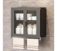 Mobiletto portaoggetti da Parete per Bagno con Anta in Vetro, mobiletto portaoggetti sospeso per Cucina, mobiletto portamedicinali per Bagno - Mobiletti portaoggetti da Parete