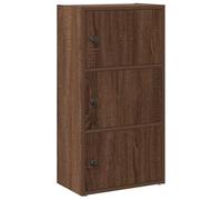 Mobiletto portaoggetti in legno multistrato con ante e ripiani, Libreria Rovere 40x24x77 cm, spazio chiuso per organizzare libri, riviste e documenti, facile manutenzione con superficie liscia