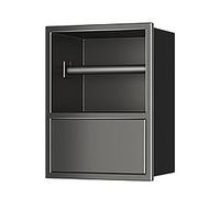 Mobiletto portaoggetti in metallo impermeabile for bagno - Mobiletto laterale salvaspazio for WC con portafazzoletti nascosto e cestino for rifiuti | Design da incasso a parete(170x230x135mm)