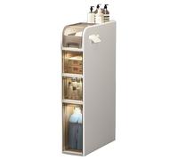 Mobiletto portaoggetti per bagno, mobiletto laterale con cassetti trasparenti e rotelle, comodino autoportante, mobiletto per ingresso, mobiletto organizzatore per la casa, bianco