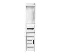 Mobiletto portaoggetti piccolo per WC, scaffale portaoggetti bianco per bagno, armadio per bagno, mobili da bagno, colonna, risparmio di spazio (20 x 20 x 80 cm, 0A)