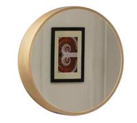 Mobiletto portaoggetti Rotondo da Parete per Bagno con Specchio, Colore Nero/Legno/Noce, Specchio per Il Trucco Rotondo (B, 60 cm)