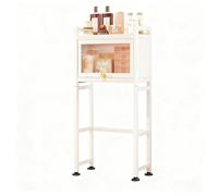 Mobiletto portaoggetti sopra Il WC, Mensole da Bagno sopra Il WC con portarotolo/Ganci, Mensola salvaspazio autoportante in Acciaio al Carbonio per bagni, Lavanderia e Balcone(2-Tier)