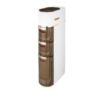 Mobiletto portaoggetti sottile da bagno, mobiletto organizer stretto da terra con porta fazzoletti, armadietti da bagno per piccoli spazi(3Tier)
