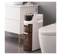 Mobiletto portaoggetti stretto da 7 pollici per il bagno con portarotolo Cassettiera verticale sottile per piccoli spazi, organizer indipendente per cucina, lavanderia spazi vuoti(2-Tiers)