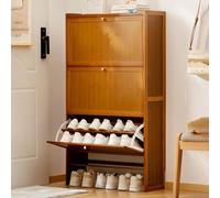 Mobiletto portascarpe con 3 cassetti girevoli - Organizzatore per Scarpe Sottile in Legno per Ingresso, corridoio, Foyer - Elegante Armadio portascarpe Ribaltabile per riporre Le Scarpe Sull