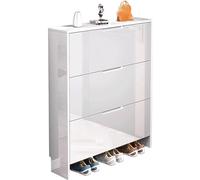 Mobiletto portascarpe ultra sottile con 3 ante a ribalta, organizer per scarpe a 3 ripiani, mobiletto portascarpe per scarpe da ginnastica, sandali, pantofole, organizer per scarpe (50 cm/20 pollici)