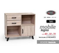 MOBILETTO SALVASPAZIO MODERNO BASSO LIBRERIA CASSETTIERA ARMADIETTO h708030cm