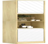 Mobiletto Salvaspazio per Bagno in Legno, Mobile da Bagno con 2 Armadietti e Rip