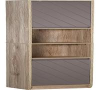 Mobiletto Salvaspazio per Bagno in Legno, Mobile da Bagno con 2 Armadietti e Rip