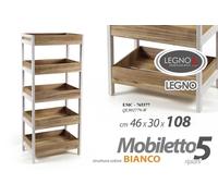 MOBILETTO SCAFFALE LIBRERIA 5 RIPIANI MODERNO CUCINA BAGNO MENSOLE 1084630