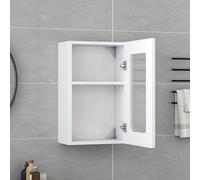 Mobiletto sospeso a 2/3 ripiani, mobiletto espositivo in vetro da parete in legno massello, mobiletto espositivo in legno per bagno con anta in vetro(White,50*40*20cm/19.7*15.7*7.8in)
