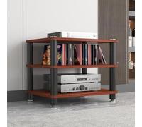 Mobiletto stereo / Mobile multimediale,Scaffale angolare AV a 2/3/4 ripiani | Ideale per casa, ufficio, sala AV, DJ e home theater(Teak,Triple-layer)
