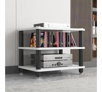Mobiletto stereo / Mobile multimediale,Scaffale angolare AV a 2/3/4 ripiani | Ideale per casa, ufficio, sala AV, DJ e home theater(Light walnut,Triple-layer)