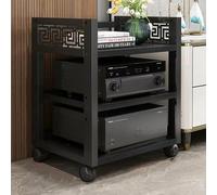 Mobiletto stereo per componenti AV con ripiani multilivello, design girevole per una facile mobilità, ripiano angolare regolabile per risparmiare spazio, ideale per apparecchiature audio e archiviaz