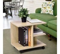 Mobiletto Tavolino Multiuso Design Moderno 4Ripiani 50x35H42cm Salvaspazio Beige