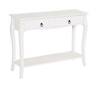 Mobiletto Tavolo Consolle da Ingresso Moderno con 2 Cassetti Casa Legno 100 × 33 × 75cm Bianco