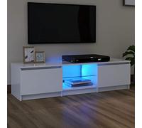 Mobiletto TV Multifunzione mobile per tv soggiorno Mobile Porta TV con Luci LED Bianco 140x40x35,5 cm Adatto per il soggiorno, la camera da letto