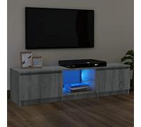 Mobiletto TV Multifunzione mobile per tv soggiorno Mobile Porta TV con Luci LED Grigio Sonoma 140x40x35,5 cm Adatto per il soggiorno, la camera da letto