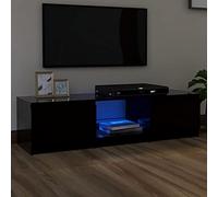 Mobiletto TV Multifunzione mobile per tv soggiorno Mobile Porta TV con Luci LED Nero 140x40x35,5 cm Adatto per il soggiorno, la camera da letto