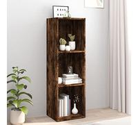 Mobiletto versatile per libreria, 36 x 30 x 114 cm, moderno in legno con 3 scomparti, robusto cubo per libri, decorazioni e supporti