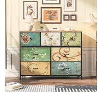 Mobiletto vintage con 7 cassetti, motivo floreale, stile retrò, per soggiorno, camera da letto, ingresso, cucina, ufficio, corridoio, soluzione elegante