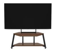 MobileWoodenTVStandonRuoteRegolabileRollingCartfor65100InchTVModernBrownTVStandwithMensole per Camera da letto e UfficioSpazioSingDesign