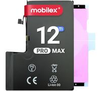 MOBILEX® Batteria per iPhone 12 Pro MAX | Chip TI | 4240 mAh - OEM | Interna di ricambio con adesivo | Alta capacità