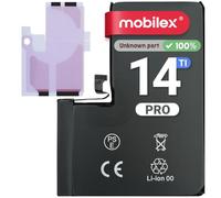 MOBILEX® Batteria per iPhone 14 Pro | Senza Messaggio | Chip TI | 3046mAh - OEM | Batteria Interna con Adesivo | Capacità Originale