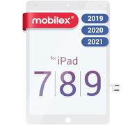 MOBILEX® Schermo Touch per iPad 7 (2019) / iPad 8 (2020) / iPad 9 (2021) 10,2" [Bianco] | Digitalizzatore OEM | Sensore in Rame Puro | Adesivo 3M Tesa Preinstallato | Senza LCD