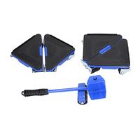 Mobili a sollevatore mover ruota universale dolly pesante capacità di 300 kg per divani mobili mobili spostamento set di utensili 5pcs blu giallo rosso in ferro pvc materiale (Blue)