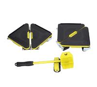Mobili a sollevatore mover ruota universale dolly pesante capacità di 300 kg per divani mobili mobili spostamento set di utensili 5pcs blu giallo rosso in ferro pvc materiale (Yellow)