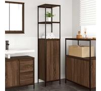 Mobili,Armadi e stoccaggio,Unità di vanità,Unità di vanità del bagno,Armadietto da bagno con ripiani in rovere marrone 36x35x165 cm