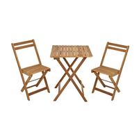 Mobili Balcone Arredamento Set da Giardino IN Legno Tavolo Pieghevole Sedia