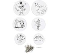 Mobili con Motivo, pirati e unicorno, D: 12+15+18 cm, 300 g, bianco, 60 pezzi