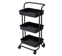 Mobili da cucina telaio in acciaio multistrato partizione in legno multifunzione organizer carrello con ruote carrello da cucina (colore: E, dimensioni: 3 livelli) (E 3)