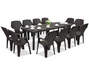 Mobili da giardino Bergen/Alta per 12 persone Bica marrone