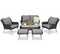 Mobili da giardino Bilbao Coffee 4 + 2 pouf Garden Point antracite